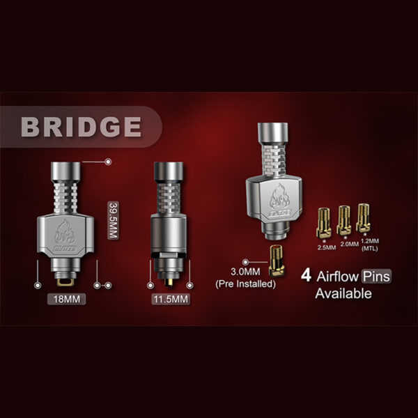 Blaze Bridge Boro Dual Glasses Sliding Tank par Thunderhead Creations bridge